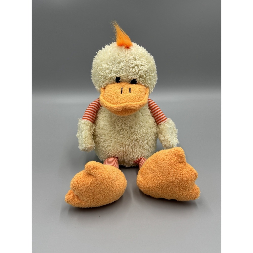 Animal Adventure Stuffed Plush Duck Striped Legs Orange Yellow 11" Stuffed Bird